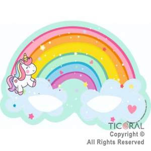 UNICORNIO ARCO IRIS ANTIFAZ X 10